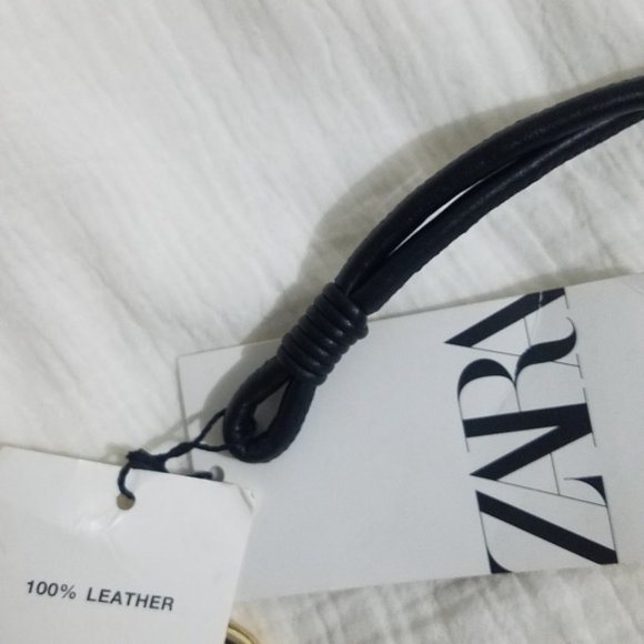 NWT BLACK GOLD TWISTED BUCKLE GENUINE LEATHER BELT main image 4
